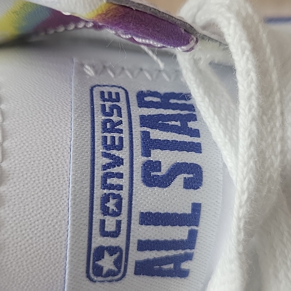 Converse Kids High-Top Sneakers - White with Blue Accents - Picture 11 of 14